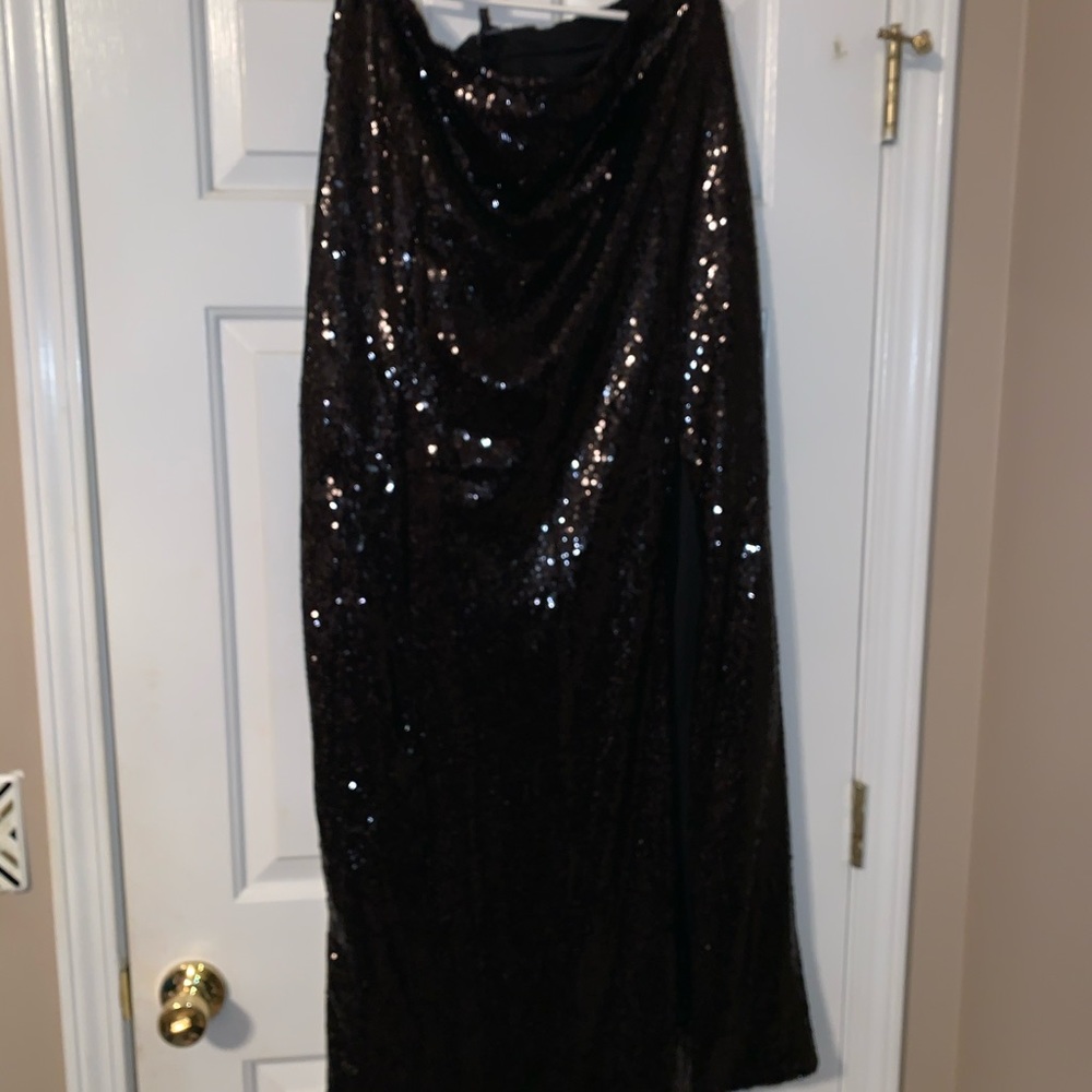 Charolette Russe Plus black sequin maxi skirt  2x